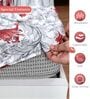 Red Mist Floral 144 Tc Cotton Elastic Fitted Single Bedsheet With Pillowcover