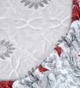 Red Mist Floral 144 Tc Cotton Elastic Fitted Single Bedsheet With Pillowcover