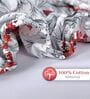 Red Mist Floral 144 Tc Cotton Elastic Fitted Single Bedsheet With Pillowcover