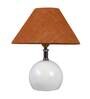 Red Natural Fiber Shade Table Lamp With White Base