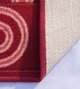 Red Geometric Polyester 15 x 23 Inches Anti Skid Door Mat