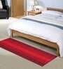 Red Nylon Geometrical Machine Made Runner(55 x 22 inch) and Doormat(15x23 inch) combo