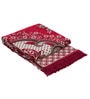 Red Chenille Vintage 4 x 6 Feet Machine Made Carpet