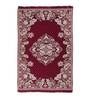 Red Chenille Persian 4 x 6 Feet Machine Made Carpet