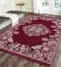 Red Chenille Persian 4 x 6 Feet Machine Made Carpet