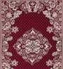 Red Chenille Persian 4 x 6 Feet Machine Made Carpet