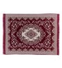 Red Chenille Vintage 4 x 6 Feet Machine Made Carpet