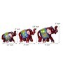 Red Paper Mache Elephants Set Of 3 Figurine