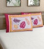 Red Patterned 144 TC 100% Cotton (Set of 2) Pillow Covers