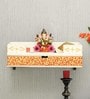 Red Pine Wood Pooja Mandir Without Door