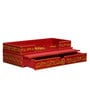 Red Pine Wood Pooja Mandir Without Door