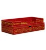 Red Pine Wood Pooja Mandir Without Door