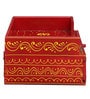 Red Pine Wood Pooja Mandir Without Door