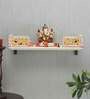 Red Pine Wood Pooja Mandir Without Door