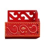 Red Pine Wood Pooja Mandir Without Door