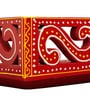 Red Pine Wood Pooja Mandir Without Door