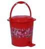 Red Plastic 10 L Pedal & Push 1 Pc Dustbin