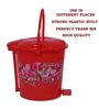 Red Plastic 10 L Pedal & Push 1 Pc Dustbin
