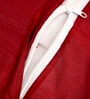 Red Textured Poly Satin 16 x 16 Inches Cushion Covers (Set of 5)