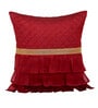 Red Textured Poly Satin 16 x 16 Inches Cushion Covers (Set of 5)