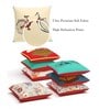 Red Floral Poly Cotton 12 x 12 Inches Cushion Covers (Set of 8)