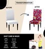 Red Polycotton Floral 14x18 Inches Chair Covers (Pack of 6)