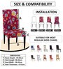 Red Polycotton Floral 14x18 Inches Chair Covers (Pack of 6)