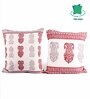 Red Polycotton Floral 16x16 inches Cushion Covers (Pack of 5)