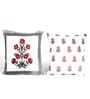 Red Polycotton Floral 24x24 inches Cushion Covers (Pack of 2)