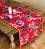 Floral (78x12) Red & White Poly Cotton Table Runner