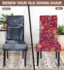 Red Polycotton Floral Print 14x18 Inches Chair Covers  (1 piece)