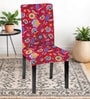 Red Polycotton Floral Print 14x18 Inches Chair Covers  (1 piece)