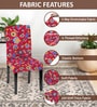 Red Polycotton Floral Print 14x18 Inches Chair Covers  (1 piece)