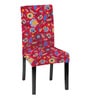Red Polycotton Floral Print 14x18 Inches Chair Covers  (1 piece)
