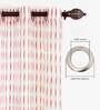Red Polyester Striped 9 Ft Sheer Eyelet 2 Curtains
