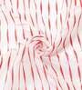 Red Polyester Striped 9 Ft Sheer Eyelet 2 Curtains