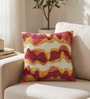 Red Polyester Abstract 16x16 inches Cushion Cover