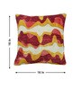 Red Polyester Abstract 16x16 inches Cushion Covers Set of 3
