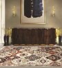 Red Persian Polyester 5 ft x 7 ft Machine Made Carpet