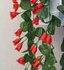 Red Polyester Artificial Creeper Flower