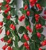 Red Polyester Artificial Creeper Flower
