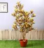 Red Polyester Artificial Croton Flower Without Pot