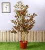 Red Polyester Artificial Croton Plant Without Pot