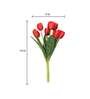 Red Polyester Tulip Str Artificial Flowers