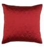 Red Textured Polyester Blend 16 x 16 Inches Cushion Cover