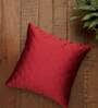 Red Textured Polyester Blend 16 x 16 Inches Cushion Cover
