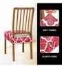 Red Printed Polyester Blend 16x20 Inches Chair Covers (Set of 6)