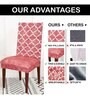 Red Printed Polyester Blend 14 x 38 Inches Chair Covers (Set of 4)