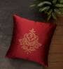 Red Traditional Polyester Blend 16 x 16 Inches Cushion Cover