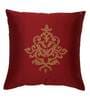 Red Traditional Polyester Blend 16 x 16 Inches Cushion Cover